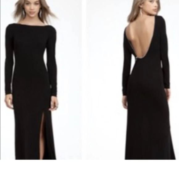 Bebe long sleeve open back floor length dress - Picture 6 of 6